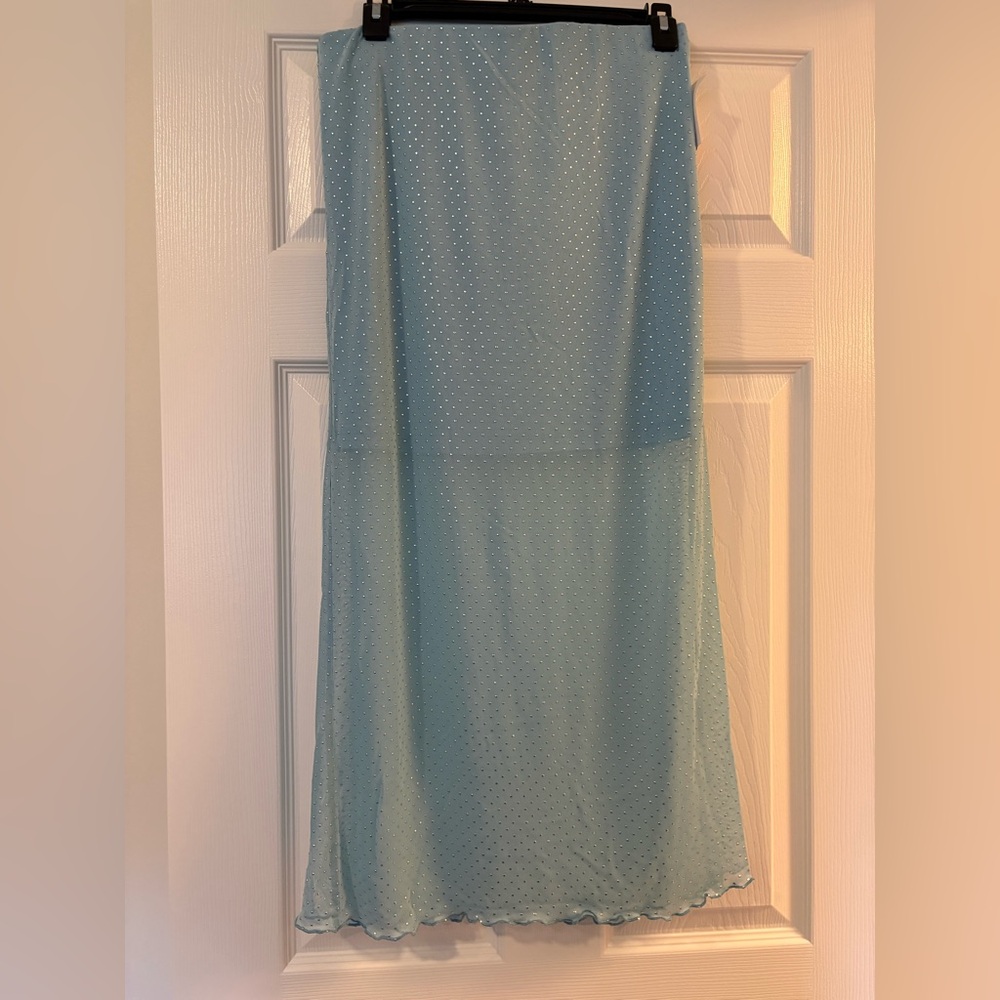 NWT -Noisy May Pale Blue Sheer Dot Maxi Skirt